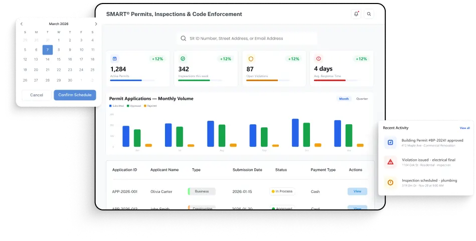 SMART City Permits platform screenshot